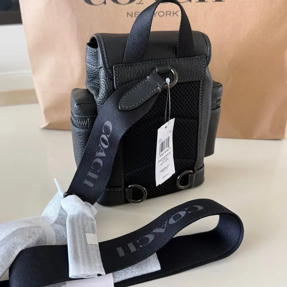 Last 2‼️Coach Sprint Sling Pack Leather CBF63 Black Copper/Black